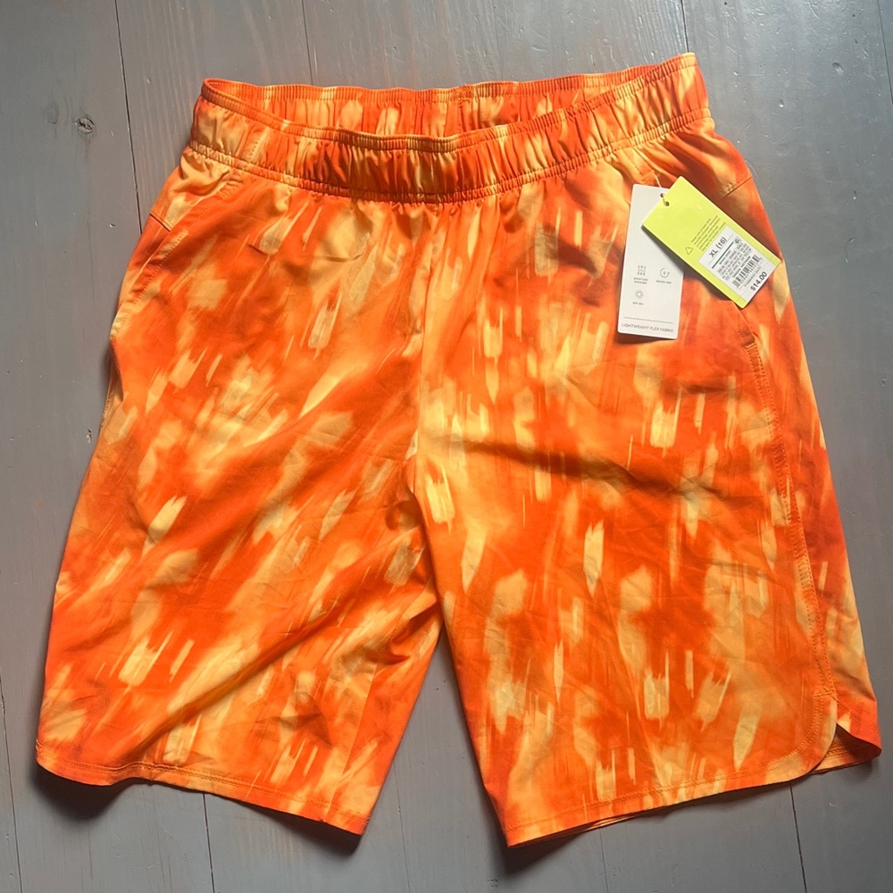 all in motion Boy’s Size XL (16) Orange and Yellow Swim Trunks